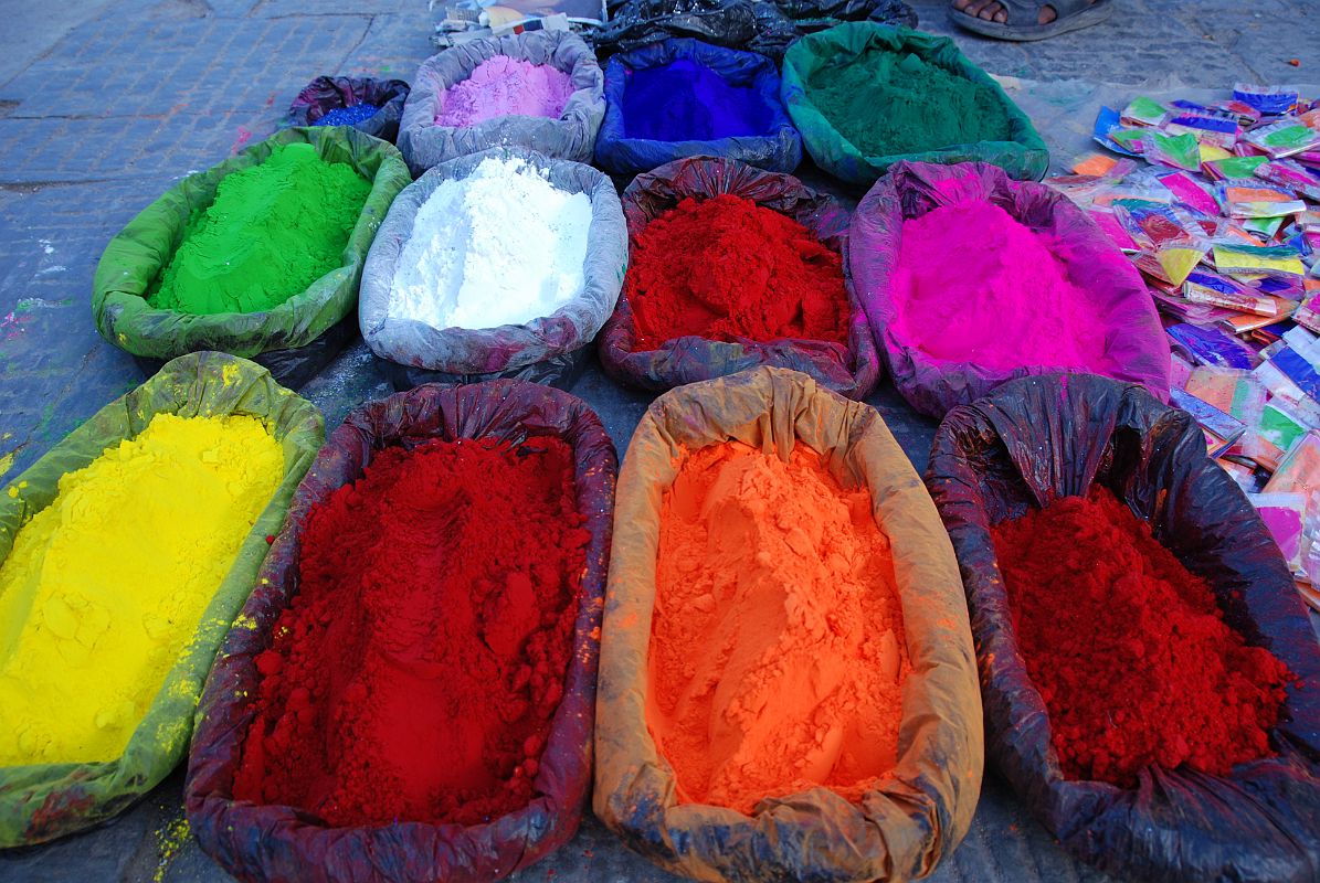 Kathmandu Durbar Square 04 05 Colourful Dyes A lone vendor sells colourful dyes in Kathmandu Durbar Square.